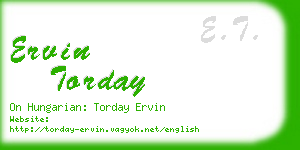 ervin torday business card